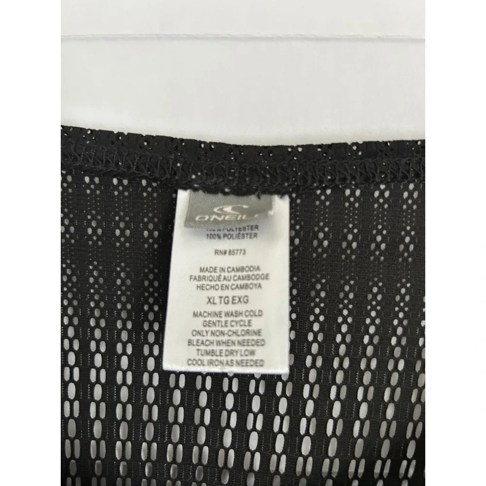 O'Neill Women Black Mesh Swim Cover Up V-Neck Tunic Top‎ XL RN85773